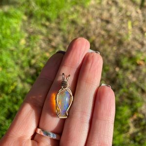 Ethiopian Opal wire wrapped Pendant